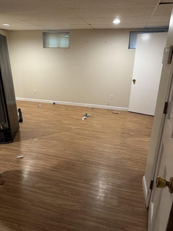 55 Alexander Ave, Dracut, MA 01826 - finished basement with a paneled ceiling and wood finished floors