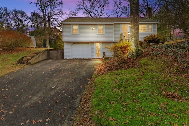 view of front of home with a garage