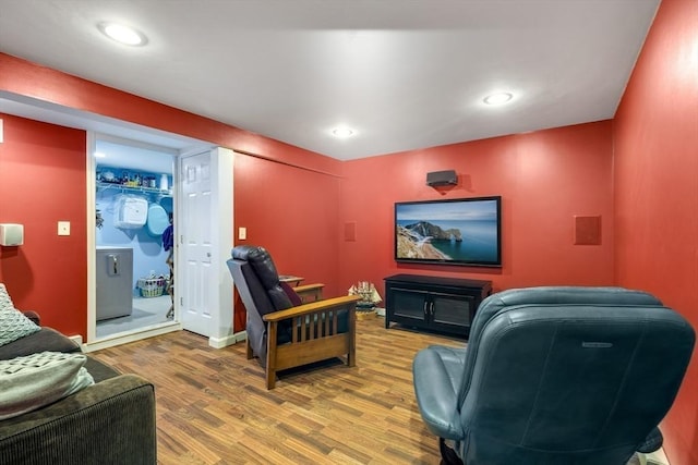 1230 Rte 149, Barnstable, MA 02648 - home theater featuring wood finished floors, recessed lighting, and baseboards
