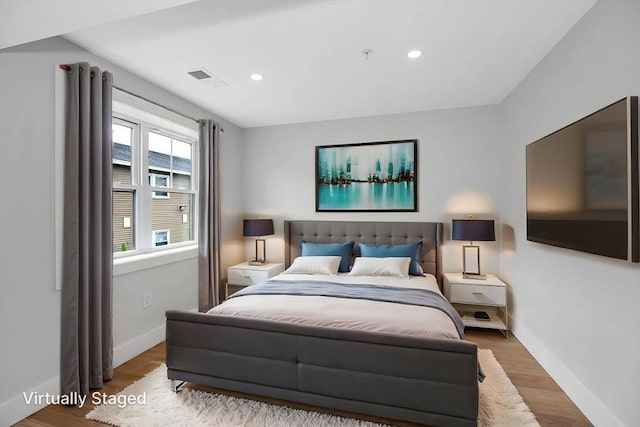 1514 Gorham St Unit 4, Lowell, MA 01852 - bedroom featuring baseboards, wood finished floors, and recessed lighting