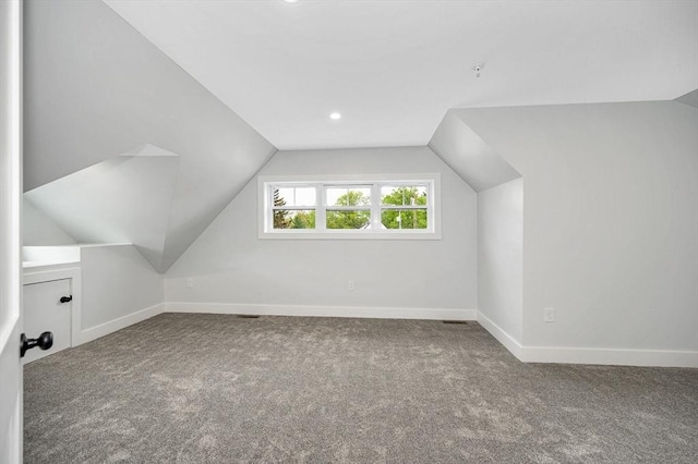 1514 Gorham St Unit 4, Lowell, MA 01852 - bonus room with carpet, lofted ceiling, baseboards, and recessed lighting