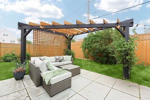 18 Carolina St, Medford, MA 02155 - view of patio / terrace with an outdoor hangout area and a pergola
