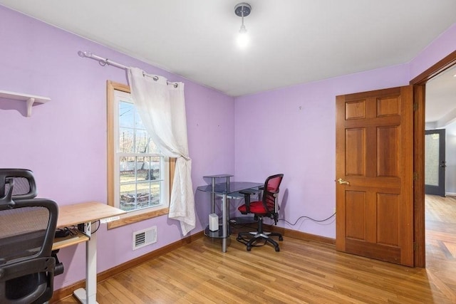 office featuring light wood-type flooring