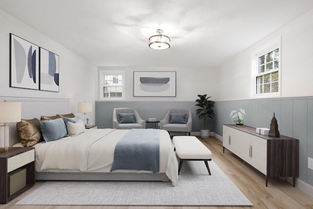 bedroom featuring light wood-type flooring