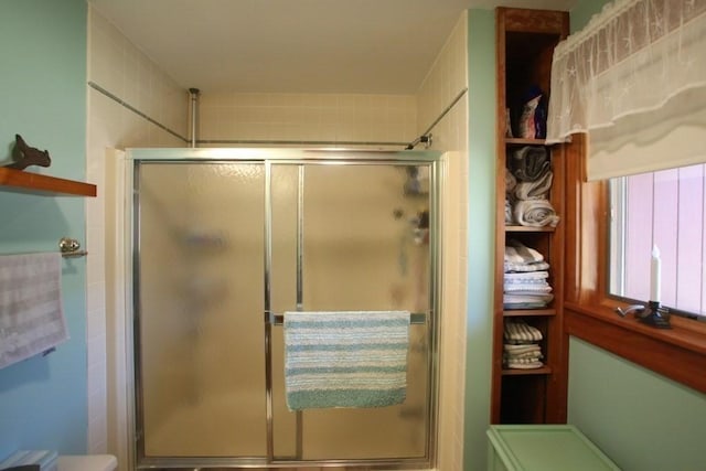 310 S River Rd, Charlemont, MA 01339 - bathroom with toilet and a stall shower