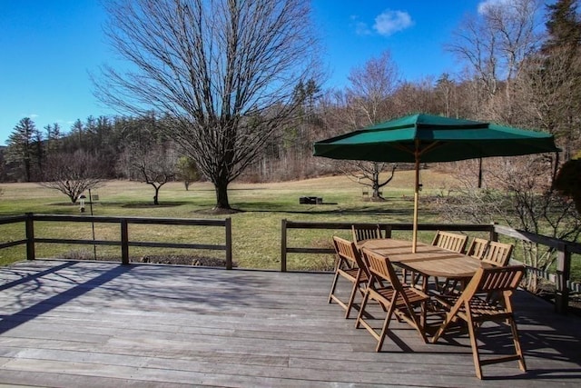 310 S River Rd, Charlemont, MA 01339 - wooden deck with outdoor dining area and a yard