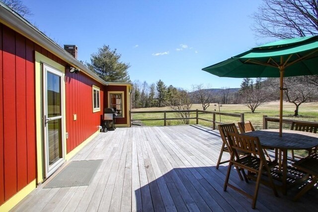 310 S River Rd, Charlemont, MA 01339 - wooden deck with outdoor dining space and grilling area