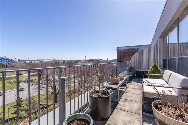 156 Porter St Unit 434, Boston, MA 02128 - balcony with outdoor lounge area