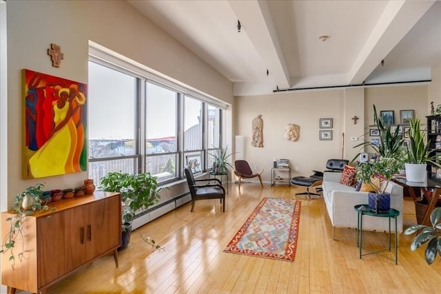156 Porter St Unit 434, Boston, MA 02128 - living room featuring light wood-style flooring and baseboard heating