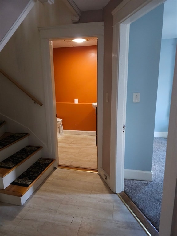 hallway featuring light wood-type flooring