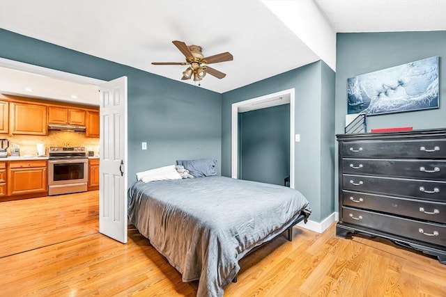 50 Walnut St, Lynn, MA 01905 - bedroom featuring light wood-style flooring, baseboards, and a ceiling fan