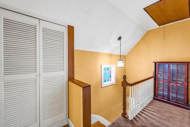 50 Walnut St, Lynn, MA 01905 - stairs with lofted ceiling and carpet