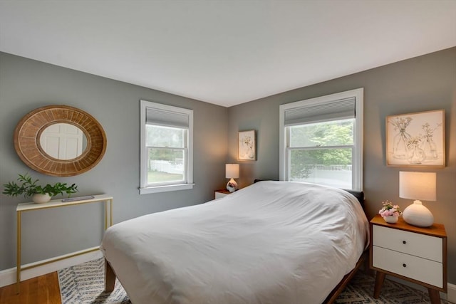 477 Laws Brook Rd, Concord, MA 01742 - bedroom featuring multiple windows, baseboards, and wood finished floors