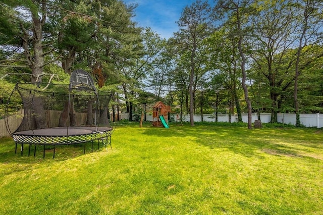 477 Laws Brook Rd, Concord, MA 01742 - view of yard with a trampoline and a playground