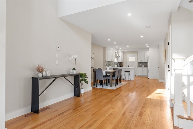 interior space featuring light hardwood / wood-style floors