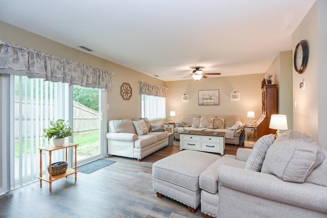 503 Dongary Rd Unit 503, Easton, MA 02375 - living room featuring ceiling fan and wood finished floors