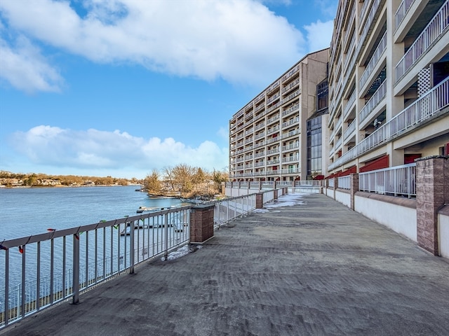 view of property's community with a water view