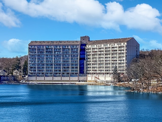 exterior space featuring a water view