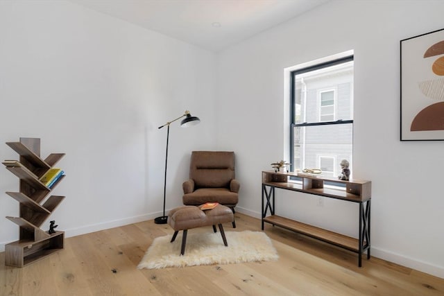 living area featuring light hardwood / wood-style flooring