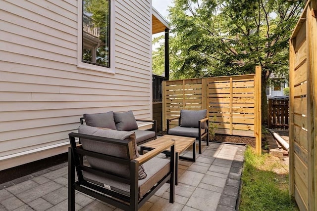 view of patio / terrace featuring an outdoor hangout area