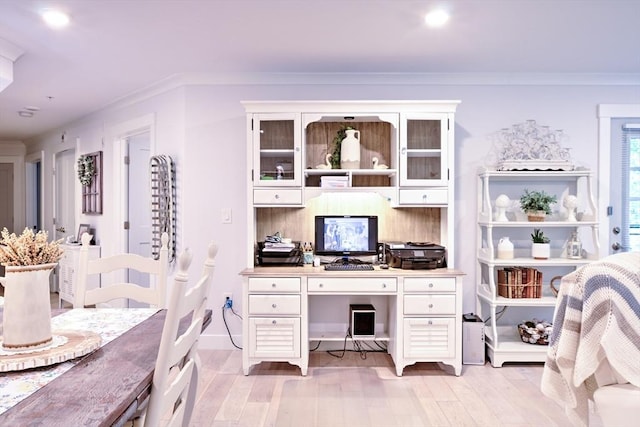 11 Cushing Pl Unit 106, Chelmsford, MA 01824 - office space with light wood-style flooring, crown molding, and recessed lighting