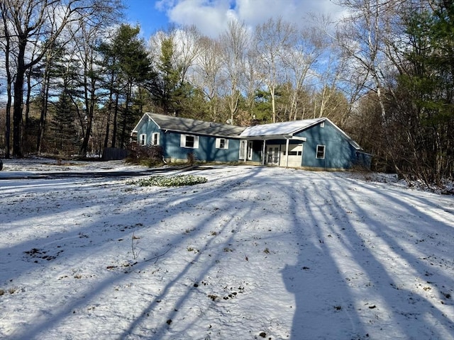 view of single story home