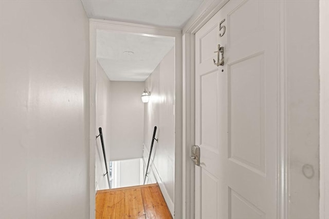 218 Washington St Unit 5, Marblehead, MA 01945 - corridor with an upstairs landing and wood finished floors