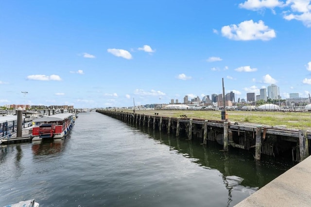 42 8th St Unit 1301, Boston, MA 02129 - dock area featuring a view of skyline and a water view