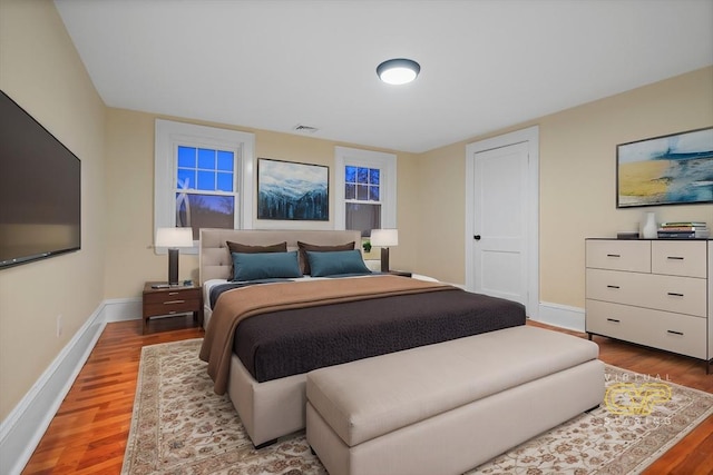 bedroom featuring light wood-type flooring