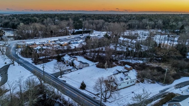 view of snowy aerial view