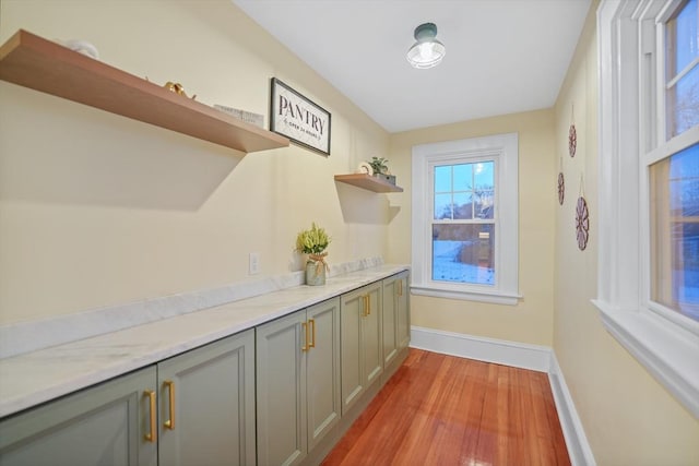 interior space with light wood-type flooring