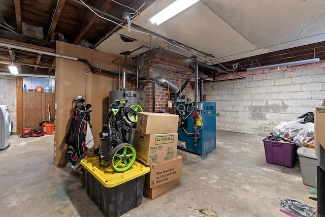 basement with washer / dryer