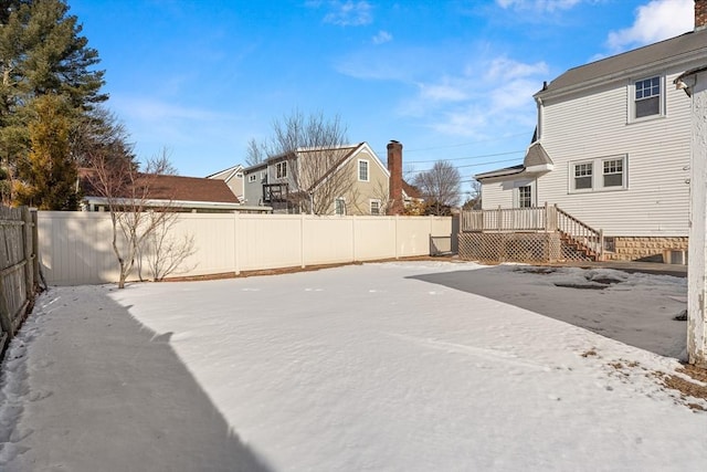 view of yard featuring a wooden deck