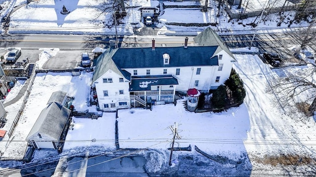 view of snowy aerial view