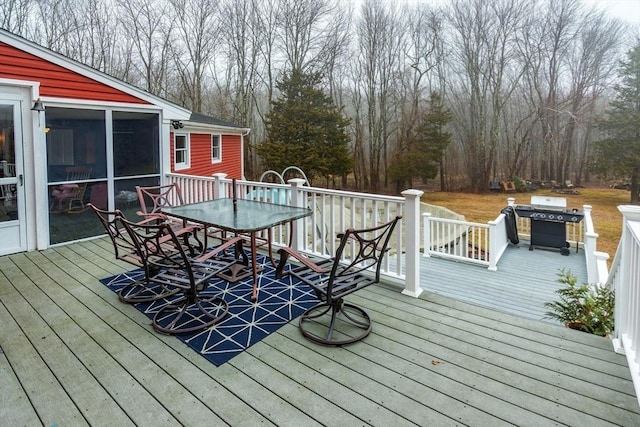 262 Homestead Ave, Rehoboth, MA 02769 - deck featuring outdoor dining space, a sunroom, and area for grilling