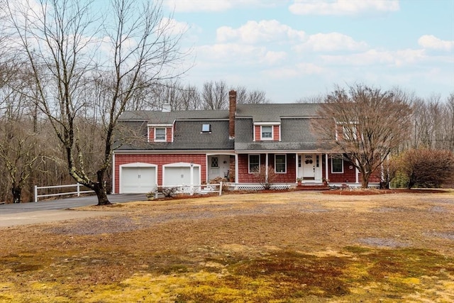 262 Homestead Ave, Rehoboth, MA 02769 - colonial inspired home featuring driveway, a porch, roof with shingles, and a chimney