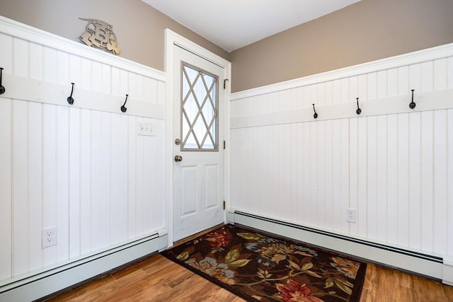 262 Homestead Ave, Rehoboth, MA 02769 - mudroom with baseboard heating and wood finished floors