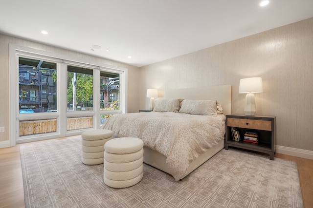 bedroom featuring light hardwood / wood-style floors