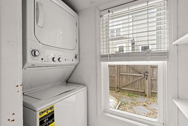 11 Congress St, Newburyport, MA 01950 - laundry area with stacked washing machine and dryer