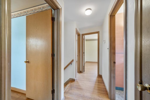 34 Buena Vista Ave, Salem, MA 01970 - hallway with an upstairs landing and light wood-type flooring