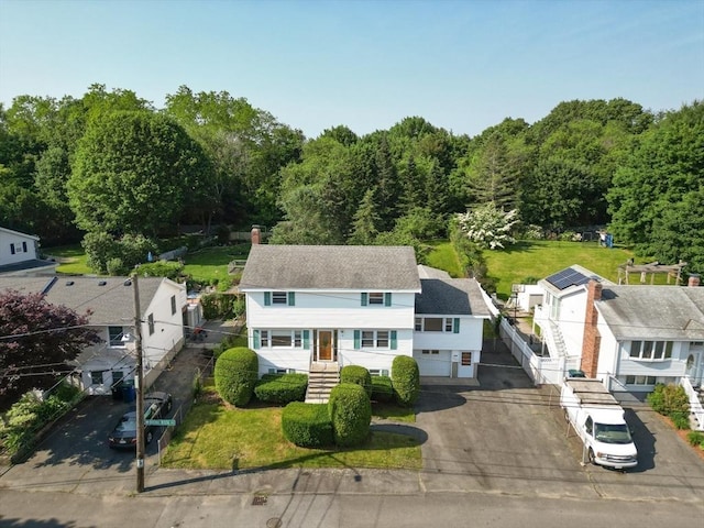 34 Buena Vista Ave, Salem, MA 01970 - view of front of home with asphalt driveway and a chimney