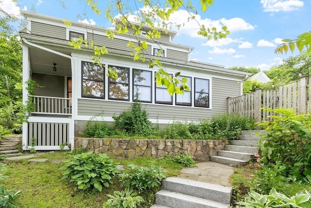 23 Centre Ave, Belmont, MA 02478 - view of front of house with stairs