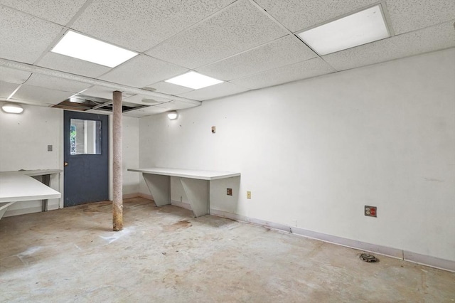 3 Westview Ter, Woburn, MA 01801 - below grade area with a paneled ceiling