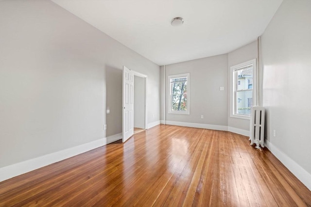 17 Magnolia Sq, Boston, MA 02125 - empty room featuring radiator, light wood finished floors, and baseboards
