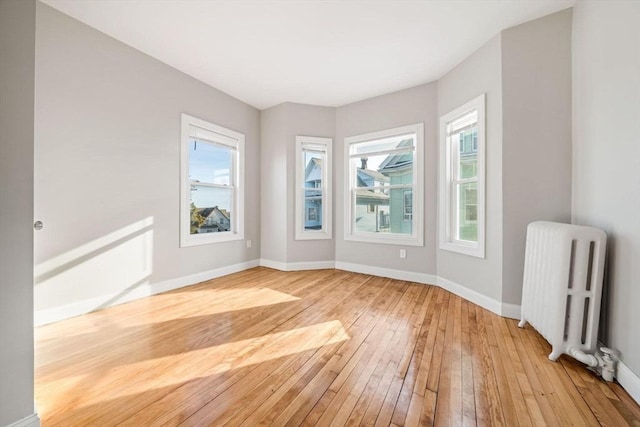 17 Magnolia Sq, Boston, MA 02125 - empty room featuring radiator heating unit, light wood finished floors, healthy amount of natural light, and baseboards