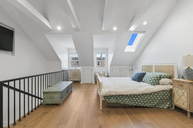 440 Cambridge St Unit 2, Cambridge, MA 02141 - bedroom featuring a skylight and hardwood / wood-style floors