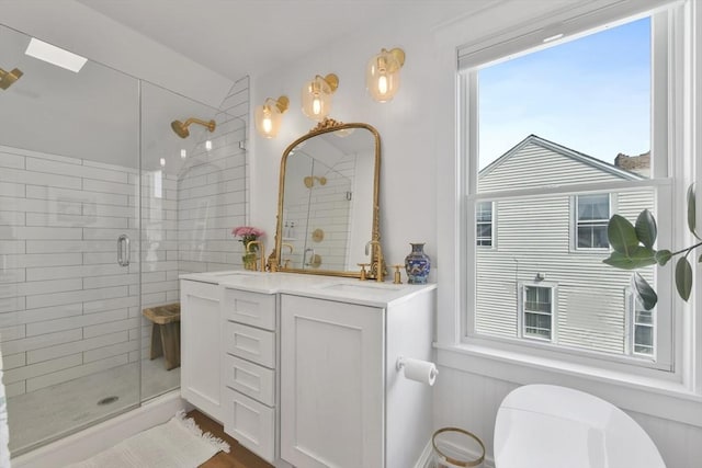 440 Cambridge St Unit 2, Cambridge, MA 02141 - full bathroom with a stall shower and vanity