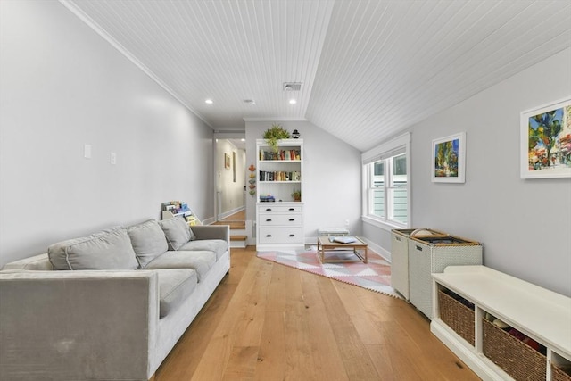 440 Cambridge St Unit 2, Cambridge, MA 02141 - living room with light wood-style flooring, vaulted ceiling, and recessed lighting