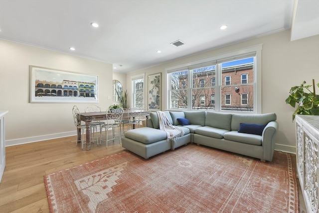 440 Cambridge St Unit 2, Cambridge, MA 02141 - living area featuring light wood-style floors, healthy amount of natural light, baseboards, and recessed lighting