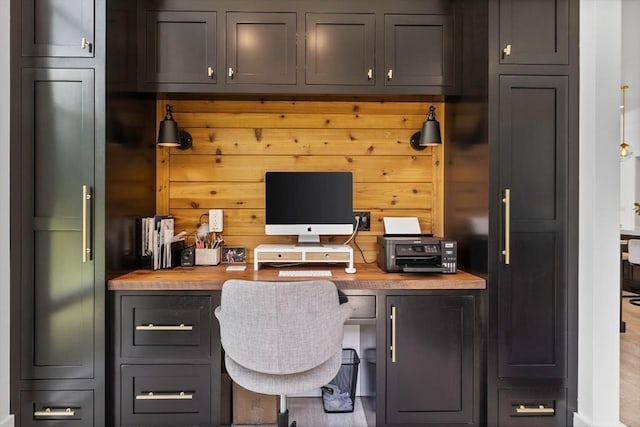 home office with built in desk
